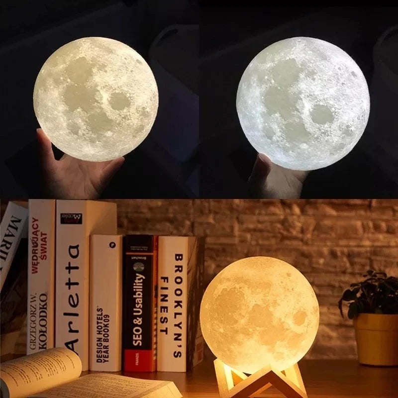 Humidifier Aromatizer Luminaire Lampshade Full Moon 3D lamp light diffuser aroma essential oil USB Ultrasonic tableandwalllamps