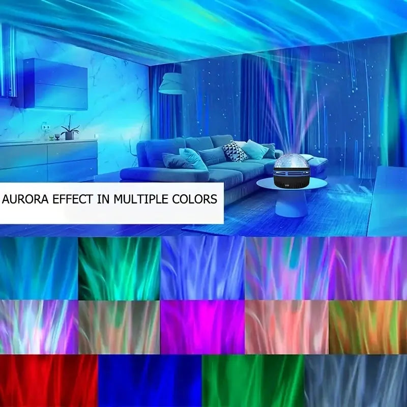 LED Starry Galaxy Projector Light RGB Smart Remote Control Star Aurora Lamp KTV USB Powered Auto Rotating for Home Bedroom Decor tableandwalllamps