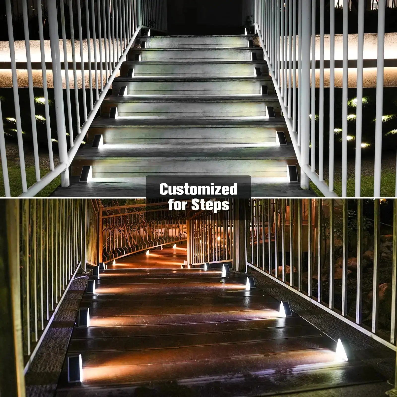 LED Outdoor Solar Light Step Lamp Lens Design Super Bright IP67 waterproof Anti-theft Stair Light Decor Lighting For Garden Deck tableandwalllamps