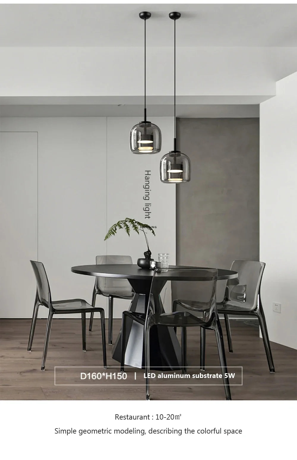 Modern Glass Led Pendant Light Nordic Suspension Dining Room Chandelier For Restaurant Kitchen Bedroom Bedside Hanging Lamp