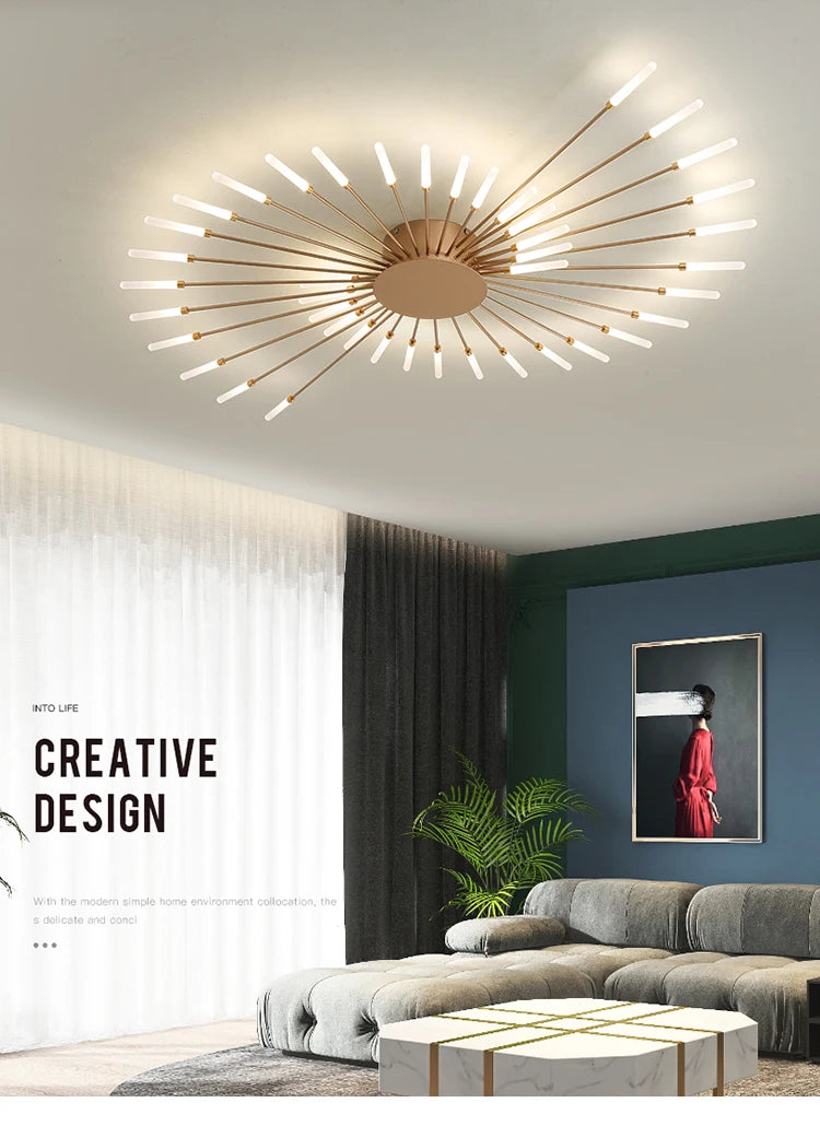 Modern Ceiling Chandelier Kitchen Lighting Nordic Home Decor Decorative Lamps  with Remote Control for Bedroom Living Room