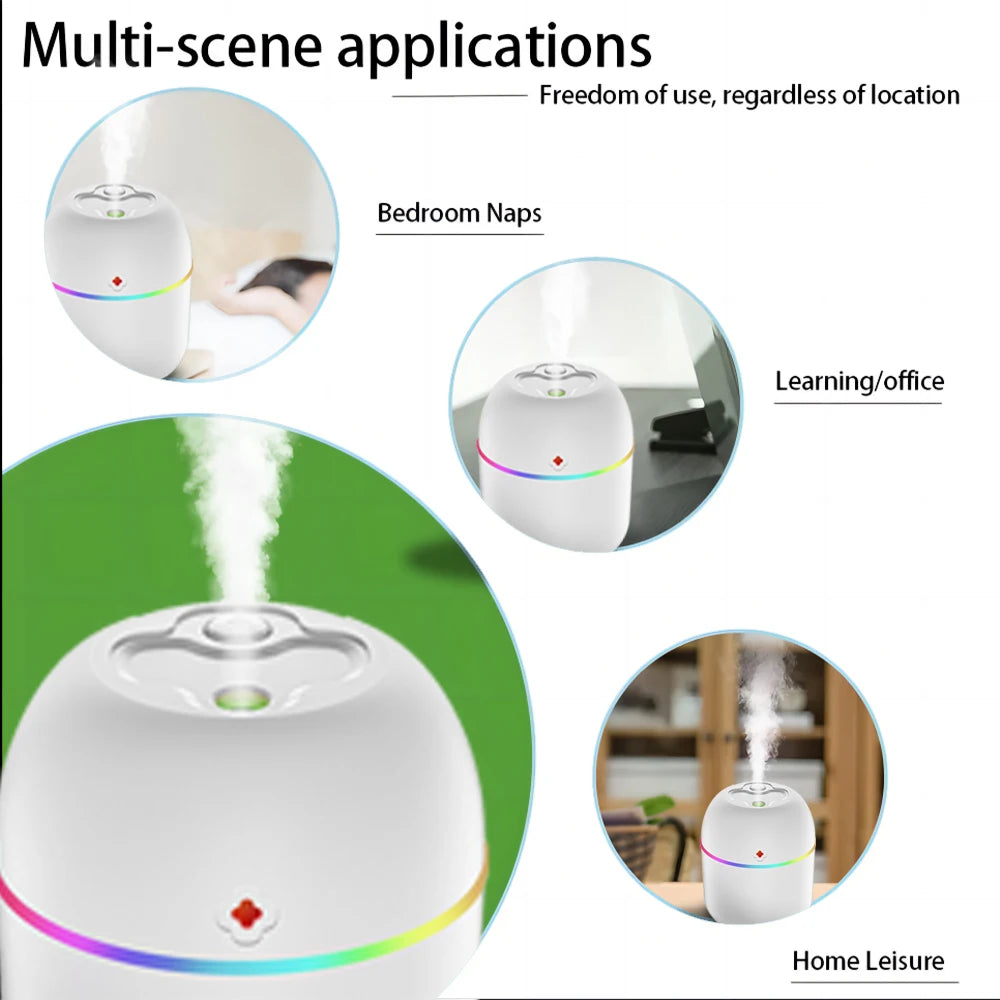 Mini Portable Air Humidifier USB Atomizer Aroma Diffuser Desktop Indoor Household Mute Hydrating Air Atomization Humidifie tableandwalllamps