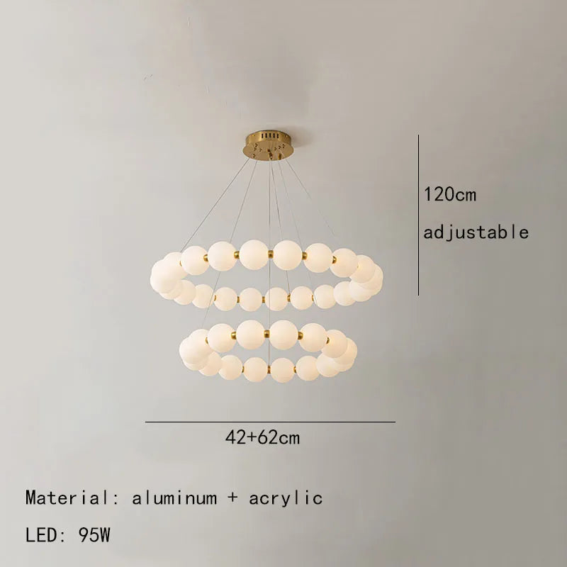 Nordic Ring LED Chandelier Dimmable Acrylic for Living Room Center Table Bedroom Hall Pendant Lamps Home Decor Lusters Fixture