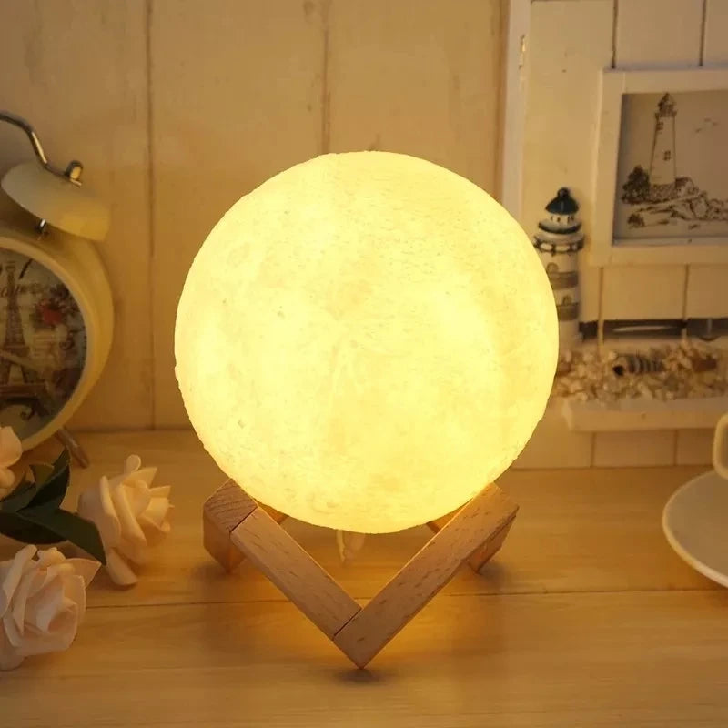 Humidifier Aromatizer Luminaire Lampshade Full Moon 3D lamp light diffuser aroma essential oil USB Ultrasonic tableandwalllamps