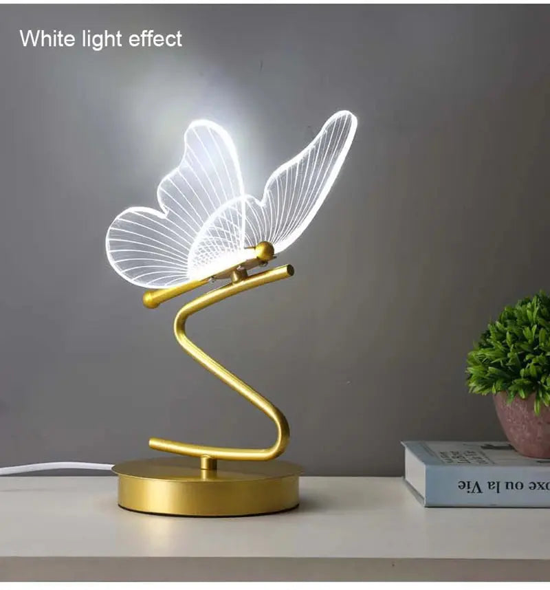 Nordic Butterfly Table Lamp USB Indoor Lighting Switch Button Home Decor Bedroom Bedside Living Room Dinner LED Desk Lamps tableandwalllamps