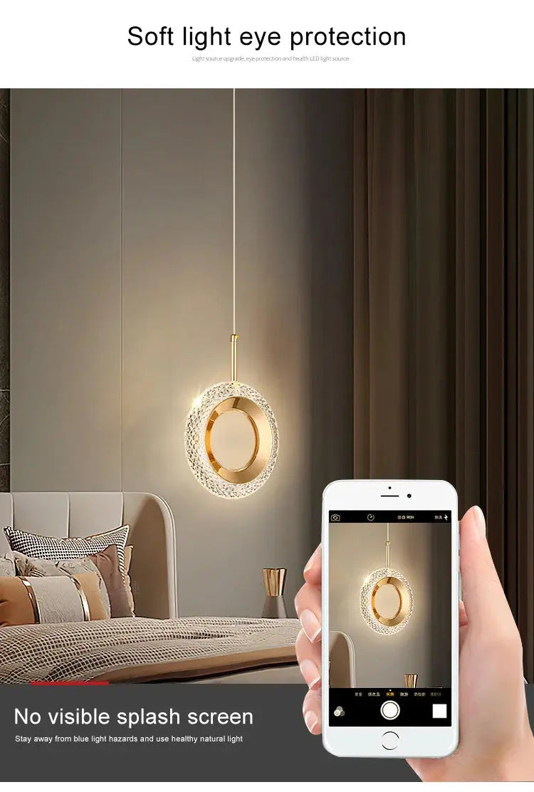 Nordic Ring LED Pendant Lights Indoor Hanging Lamp Room Decor For Bedside Bedroom Living Room Modern Pendant Lamp tableandwalllamps