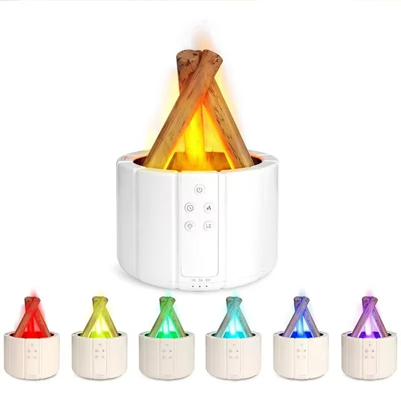 Flame humidifier SPA office essential oil diffuser silent living room large room home campfire aromatherapy machine tableandwalllamps