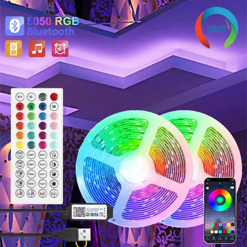 Color RGB 5050 LED Strip Bluetooth Tape Decor for Room LED 10m 15m 20m 30m PC TV backlight Neon LED Lighting Cветодиодная лента tableandwalllamps