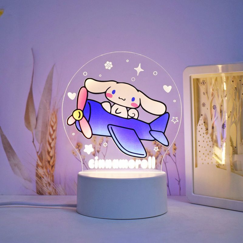 Sanrio Hello Kitty Kuromi My Melody Cinnamoroll Night Light Birthday Girl Valentine's Day Girlfriend Creative Lighting Led Lamp tableandwalllamps