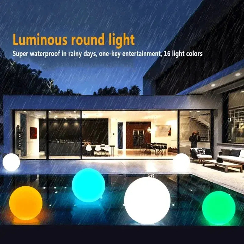 LED Floating Pool Light 16 Colors Pond Ball Lights Night Lamp Remote Swimming Pool Outdoor Lighting with Hook for Garden Decor tableandwalllamps