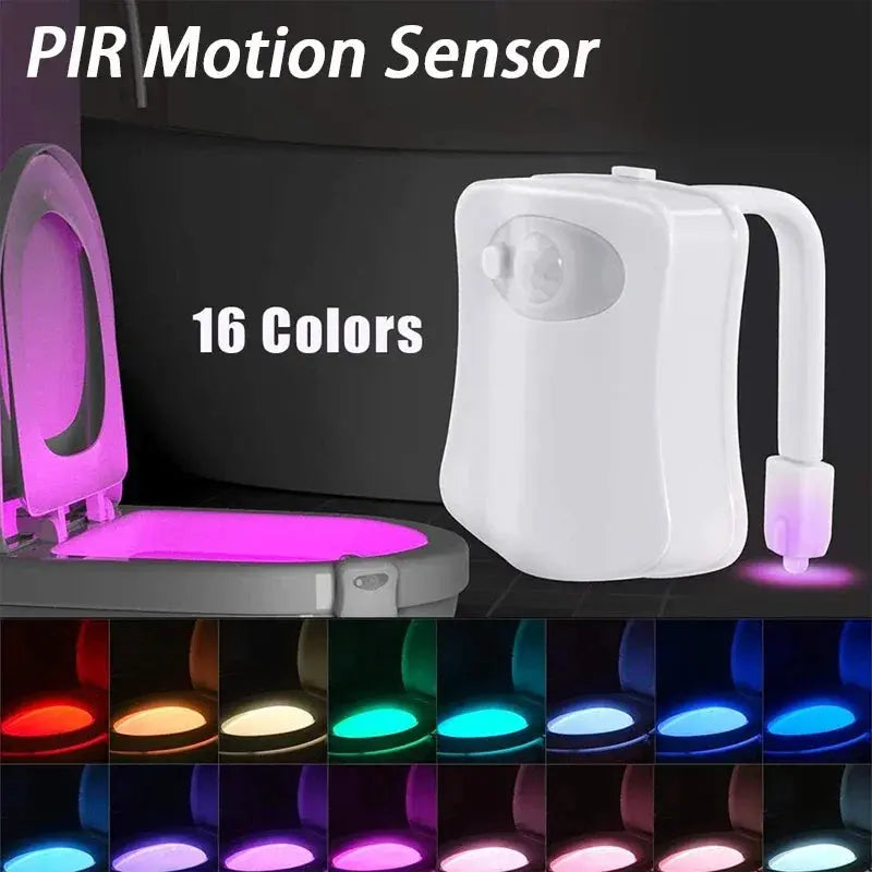 Toilet Night Light PIR Motion Sensor Toilet Lights LED Washroom Night Lamp 8/16Colors Toilet Bowl Lighting For Bathroom Washroom tableandwalllamps