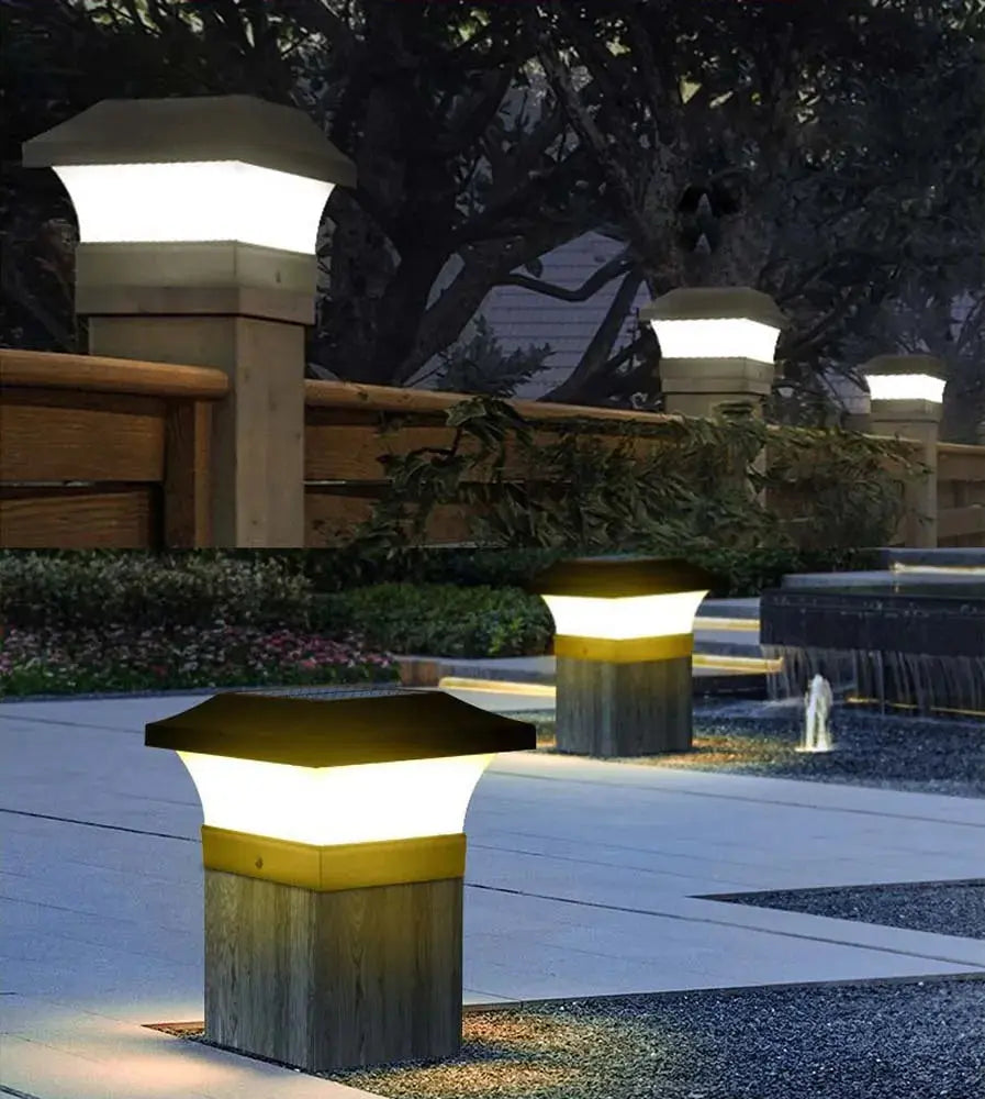 1-4pcs Solar Light Outdoor LED Post Deck Cap Fence Landscape Lamp Waterproof IP65 Garden Gate Solar Powered Lamp Decoration tableandwalllamps