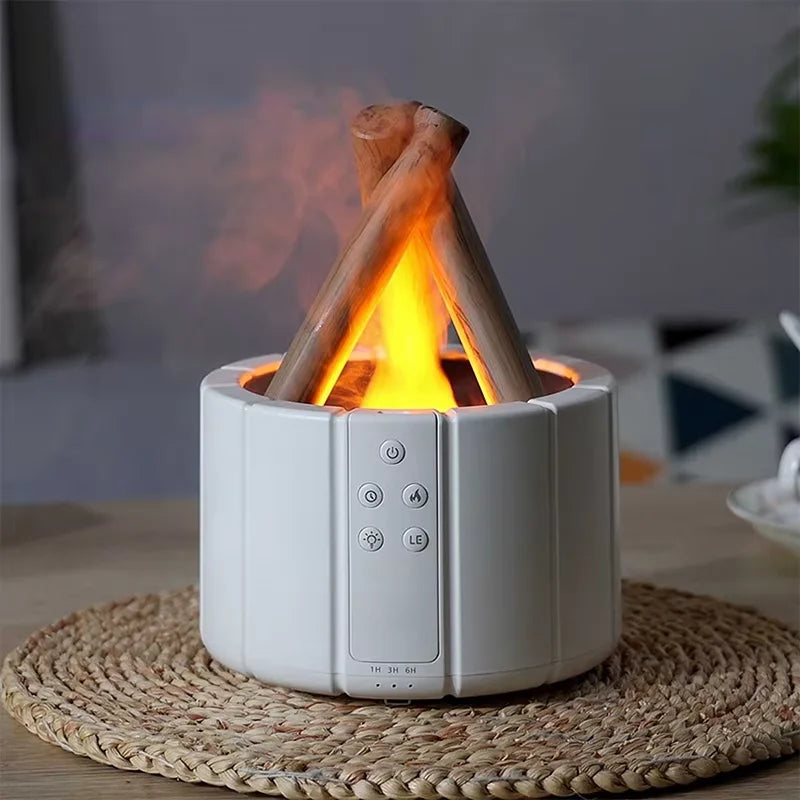 Flame humidifier SPA office essential oil diffuser silent living room large room home campfire aromatherapy machine tableandwalllamps