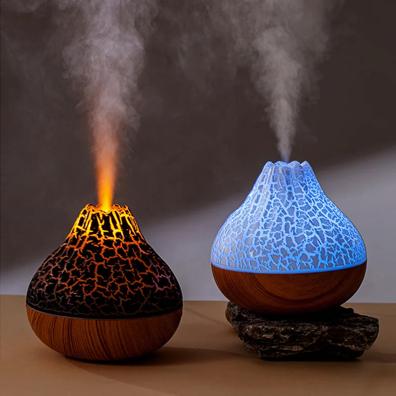 300ml Volcano Air Humidifier Desktop Electric USB Humidificadore Water Mist Diffuser Purifier Air Freshener With 7 Colors Night tableandwalllamps