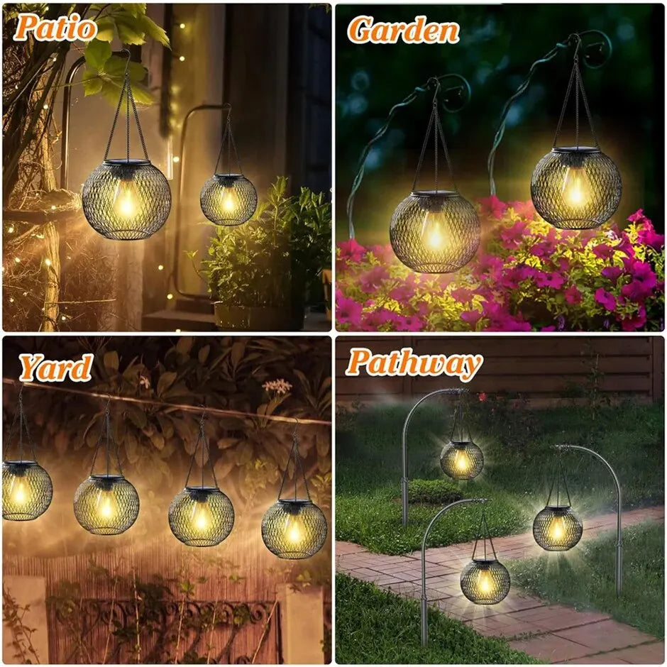 Solar Lantern Outdoor, Ortiny Upgraded Solar Lights for Outside Decorative Outdoor Hanging Lights Waterproof Solar Lanterns tableandwalllamps