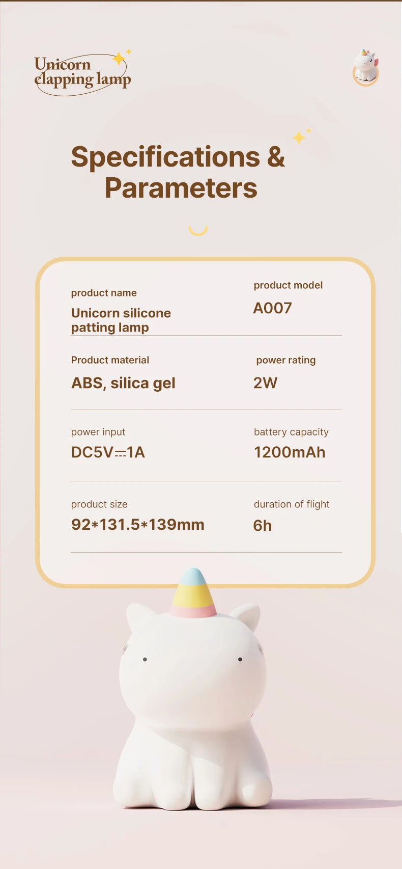 Unicorn Night Light Cute Silicone Nursery Lamp NightLight for Boys and Girls Squishy Night Lamp Room Bedside Decor Perfect Gift tableandwalllamps