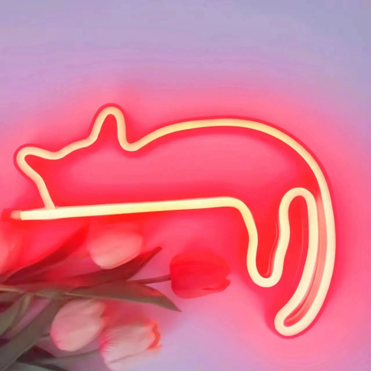 Cat Neon Sign for Wall Decor Led Light Up Sign Decor Pet Store Animal Club USB for Room Wall Home Party Birthday Gift tableandwalllamps