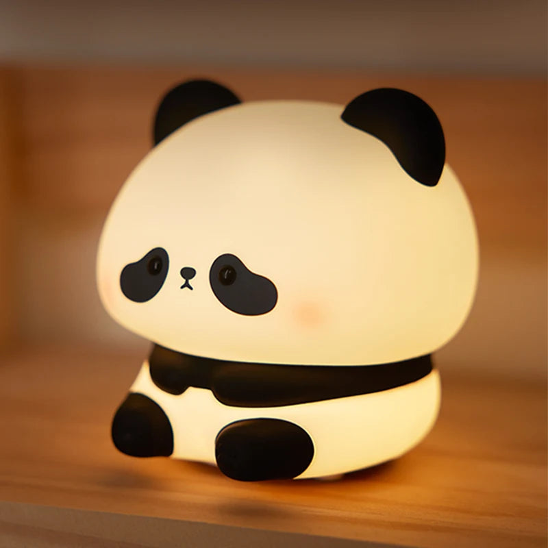 Panda LED Night Light Cute Silicone Lamp Baby Nursery Touch Sensor Nightlight Rechargeable with 3 Warm Light for Wholesale tableandwalllamps