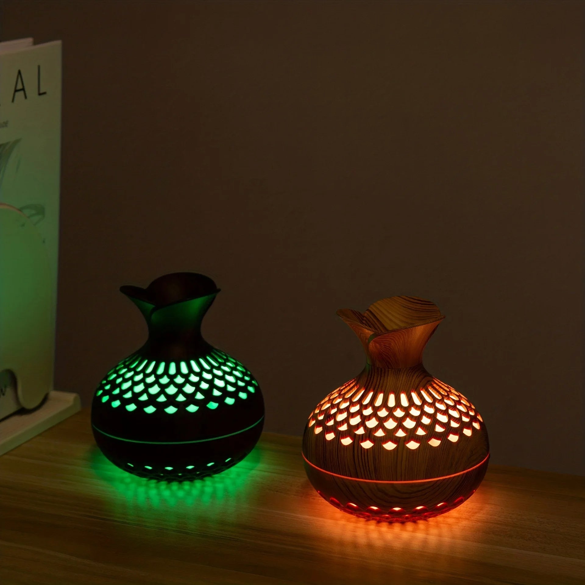 300ml wooden vase colorful light Cool Mist Air Humidifier Aromatherapy essential oil Diffuser usb mini Humidificador tableandwalllamps