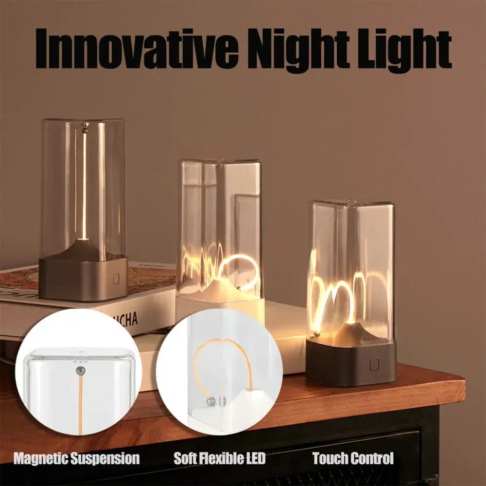 Wireless Night Light Magnetic Suspended Soft LED Light USB Rechargeable Room Decor Ambient Table Lamp Mood Lighting for Bedroom tableandwalllamps