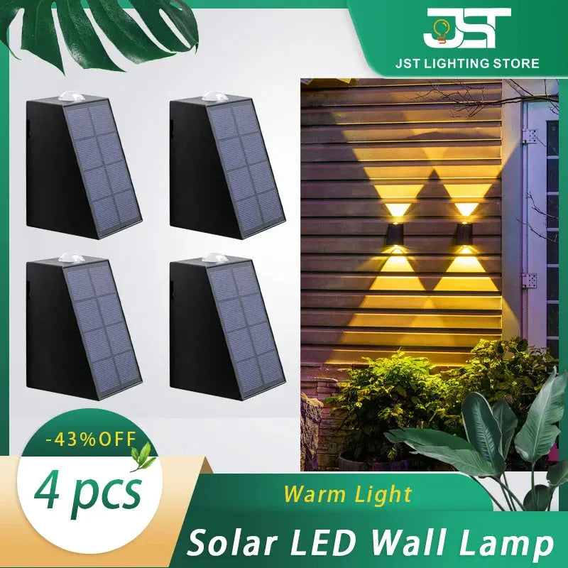 Solar Wall Light Strong Brightness Outdoor Waterproof Home Garden Arrangement Terrace Balcony Atmosphere Decoration Night Lamp tableandwalllamps