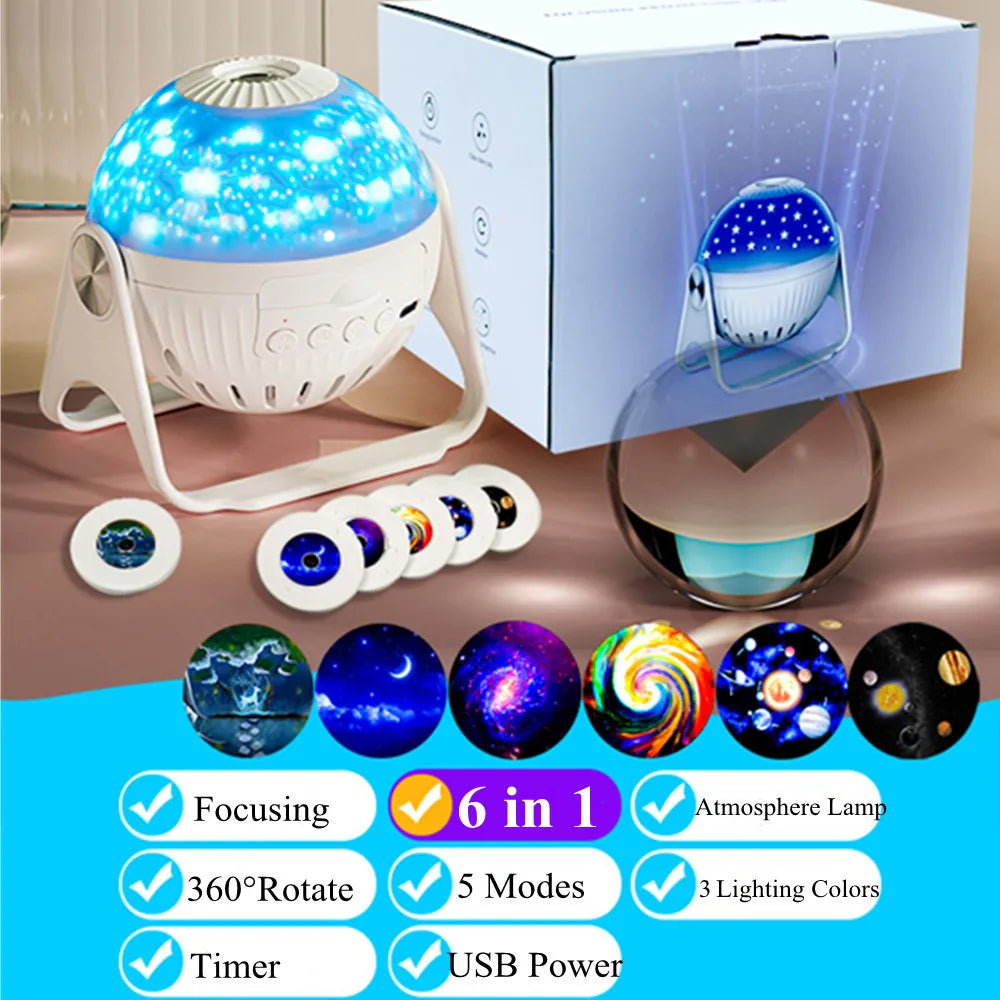 New 32 in 1  Planetarium Projector Starry Sky Night Light with Bluetooth Music Star Projector LED Lamp for  Bedroom Decor tableandwalllamps