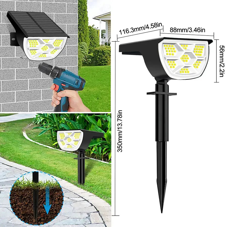 1/2/4PCS Solar Spot Light 68/72 LED Outdoor Garden Solar Landscape Spotlights Waterproof 3 Modes Wall Light Door Backyard Garage tableandwalllamps