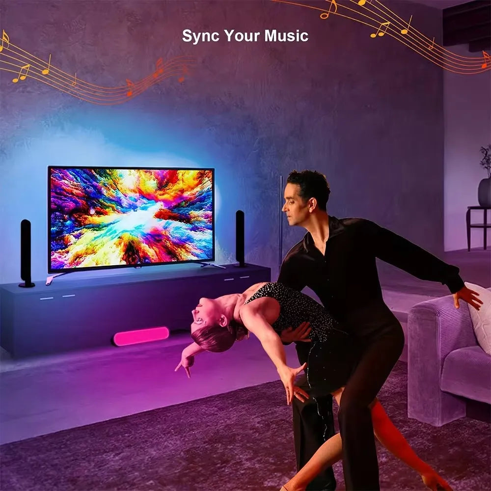 2PCS LED Pickup Light RGB Smart APP Control Symphony Lamp Bar Music Rhythm TV Ambient Light Gaming Room Table Night Light tableandwalllamps