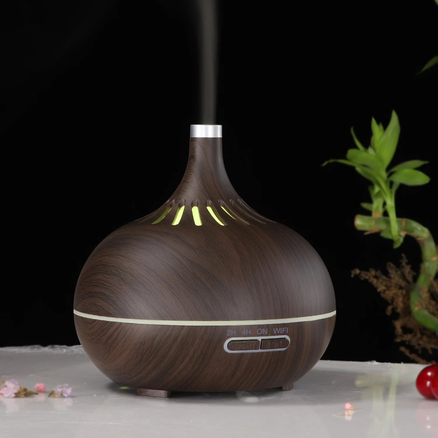 Smart WiFi Air Humidifier Essential Oil Diffuser Works with Alexa & Google Home Deep Wood EU Plug tableandwalllamps