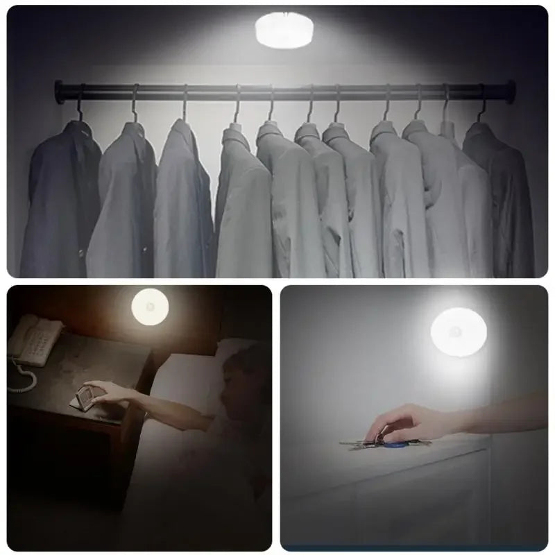 Human body induction lamp led night light rechargeable automatic light control corridor staircase wall lamp bedroom closet lamp tableandwalllamps