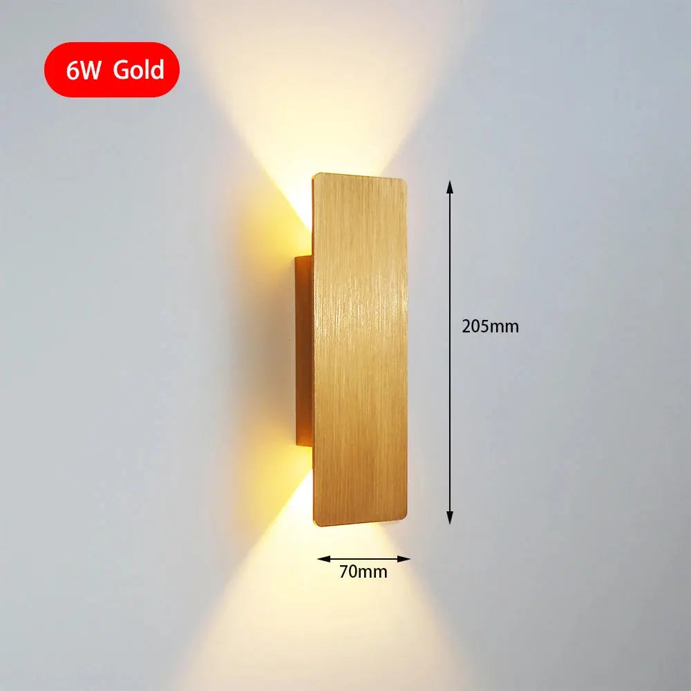 Modern Simple 6W LED Indoor Wall Lamp Bedroom Living Room Home Lighting Aisle Corridor Decoration Aluminum Wall Light AC85-265V tableandwalllamps