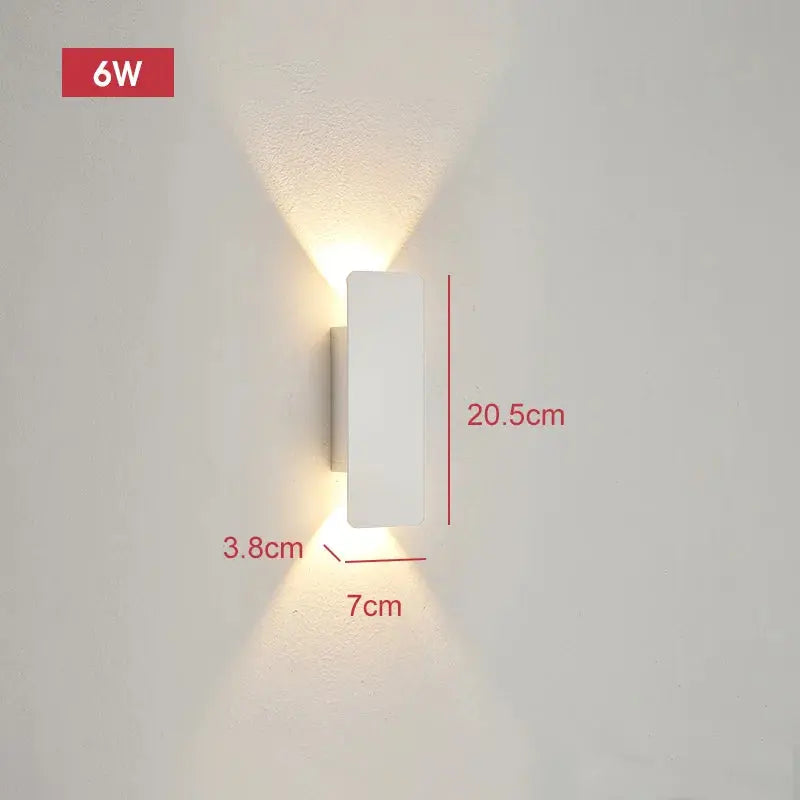 Outdoor Waterproof Wall Lamps Strip Aluminum Wall Lights 18W LED Black Wall Lamp Bedroom Exterior Outdoor Lighting Fixtures tableandwalllamps