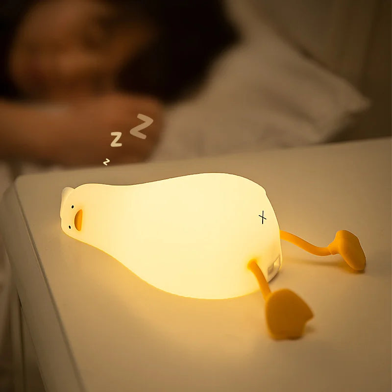 LED Night Lights Cute Rabbit Duck Silicone Lamp USB Rechargeable Desk Light Bedside Decor Kids Baby nightlight Birthday Gift tableandwalllamps