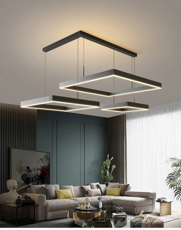 New modern Ceiling chandelier living room concise pendent lamp  dining room square Nordic lamps led Ceiling living room lights