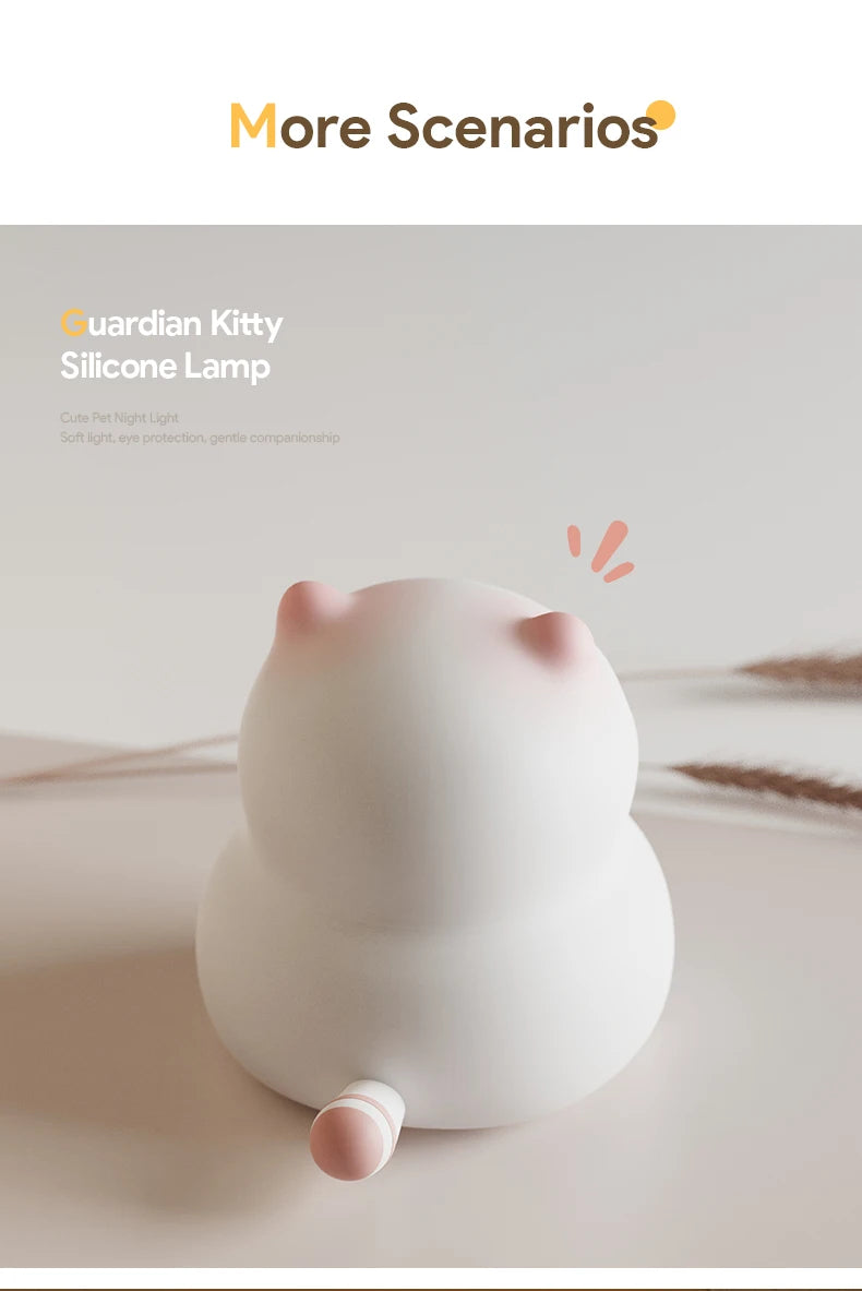 Cute Kitty Led Night Light Rechargeable Silicone Cat Table Lamp for Toddler Kids Room Bedroom Baby Nursery Lamp Birthday Gifts tableandwalllamps