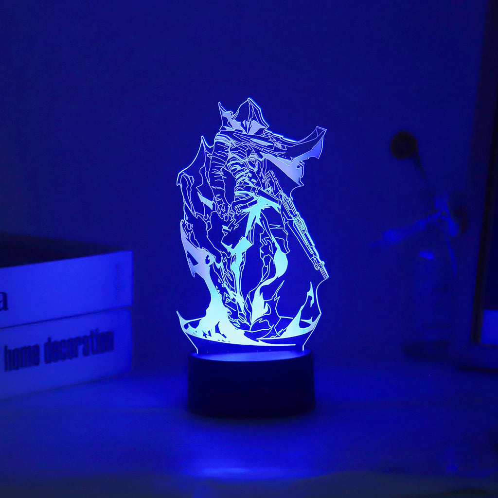 Omen Valorant Game Figure Acrylic Board Luminous Base For Kid Home Room Night Light Anime Led 3D Lamp Christmas Decor Gift Viper tableandwalllamps