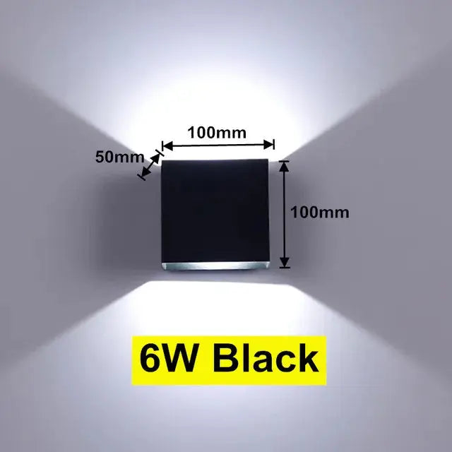 6W 12W  lampada LED Aluminium wall light rail project Square LED wall lamp bedside room bedroom wall lamps arts tableandwalllamps