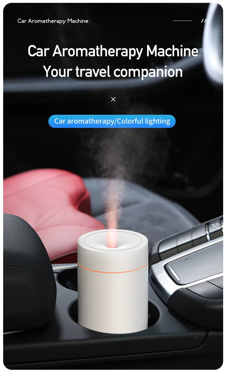 Vissko Mini Diffuser Car Humidifier Auto Air Purifier Aromo Air Freshener with LED Light For Car Aroma Aromatherapy Diffuser tableandwalllamps