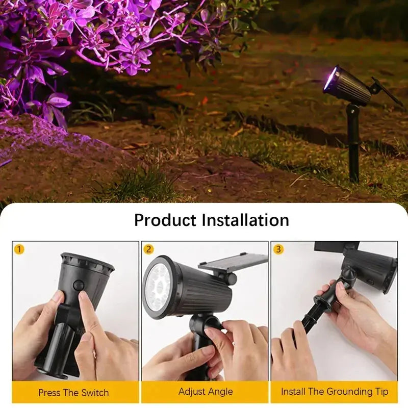 9 LED Solar Spotlights Outdoor IP65 Waterproof Brightness Adjustable Spot Light Garden Backyard Driveway Patio Decor Lamp tableandwalllamps