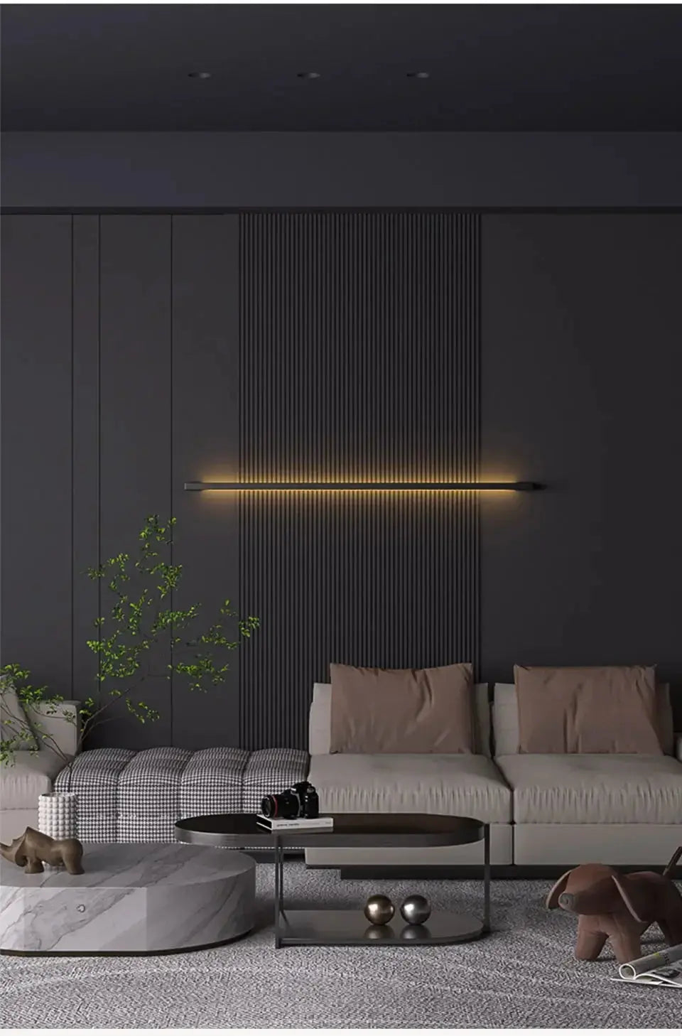 Modern Minimalist Long Wall Lamp LED Wall Mounted Light Indoor Living Room Bedroom Background Lamp Home Decora Fixtures 110/220V tableandwalllamps