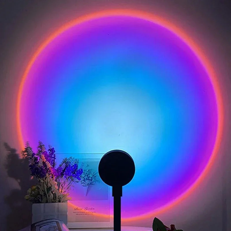 USB Sunset LED Light, Neon Rainbow Lamp for Photography, Wall Atmosphere Lighting - Mobile Phone, Bedroom Decoration tableandwalllamps