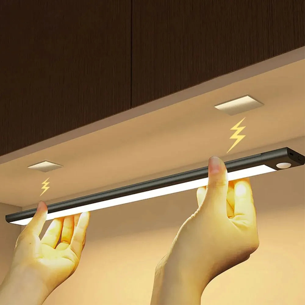 LED Cabinet Light USB Type-C Rechargeable Motion Sensor Led Lamp for Kitchen Wardrobe Cabinet Lighting 20cm/30cm/40cm/50cm/60cm tableandwalllamps