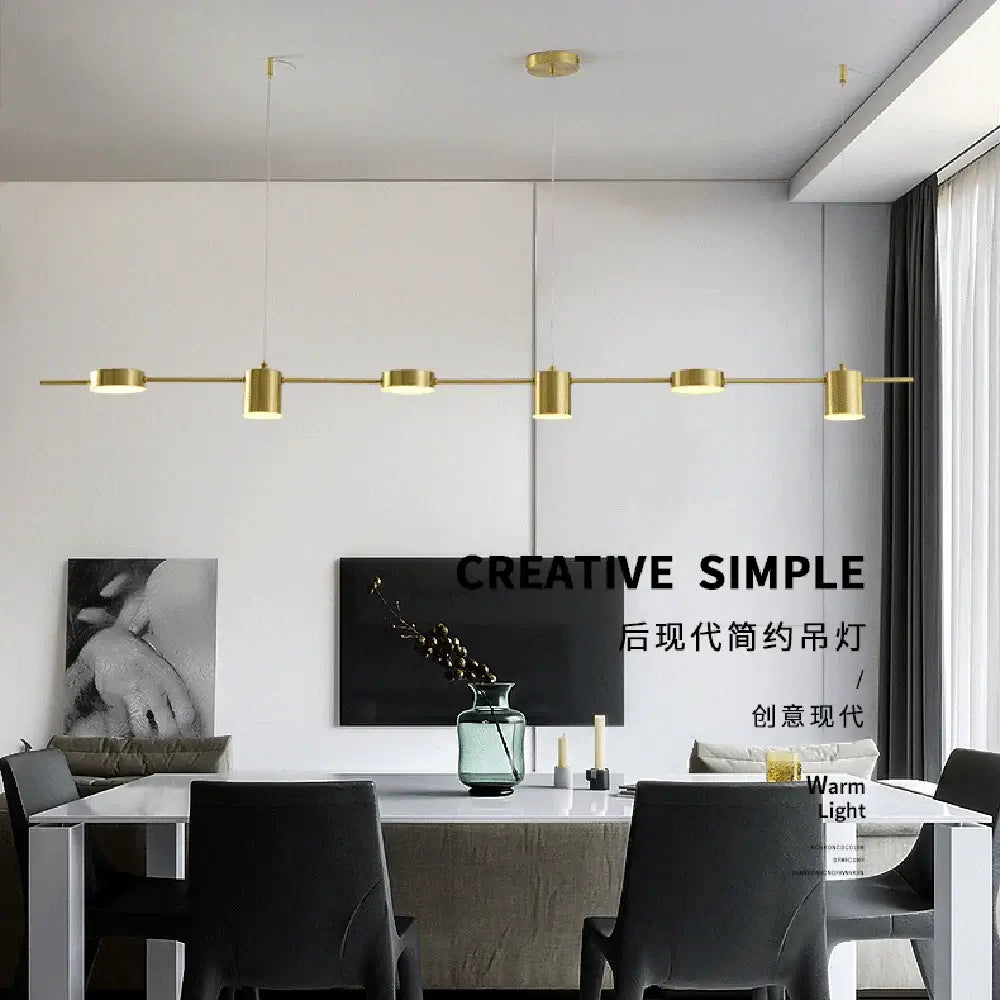 Modern Minimalist Pendant Light LED Strips Hanging Lamp Luxury Chandelier Lighting Fixture for Kitchen Bar Dining Room Table