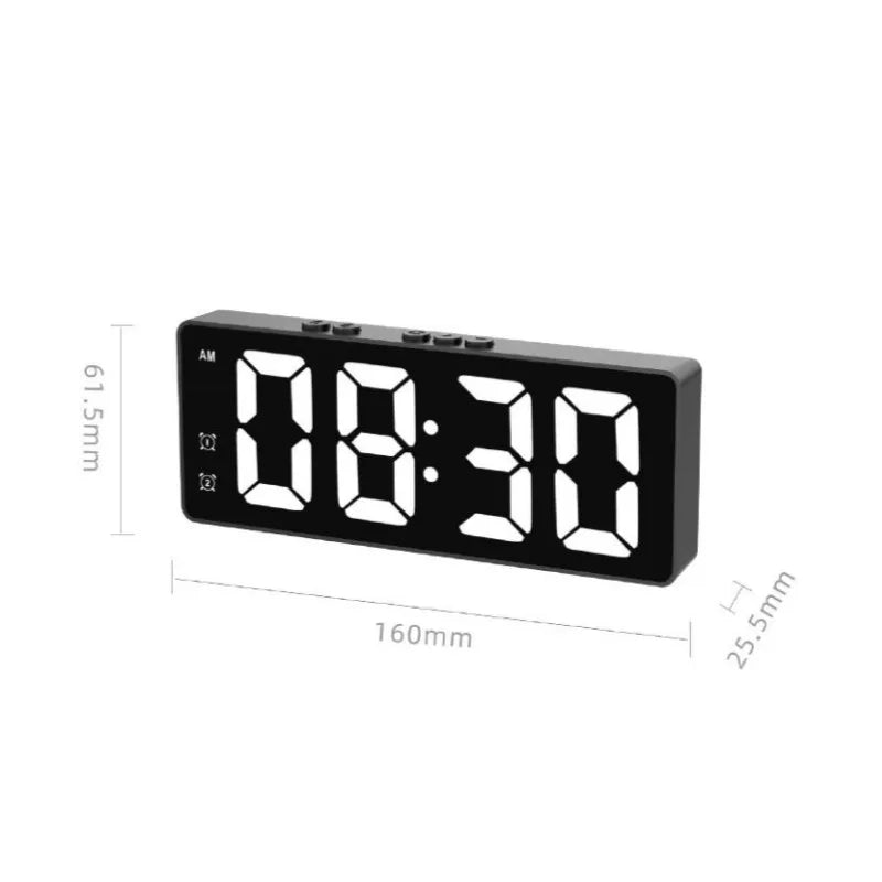 LED Alarm Clock Electronic Student Digital Clock Voice Control Dual Snooze 12/24H Dual Alarms Temperature Mute Table Clock tableandwalllamps