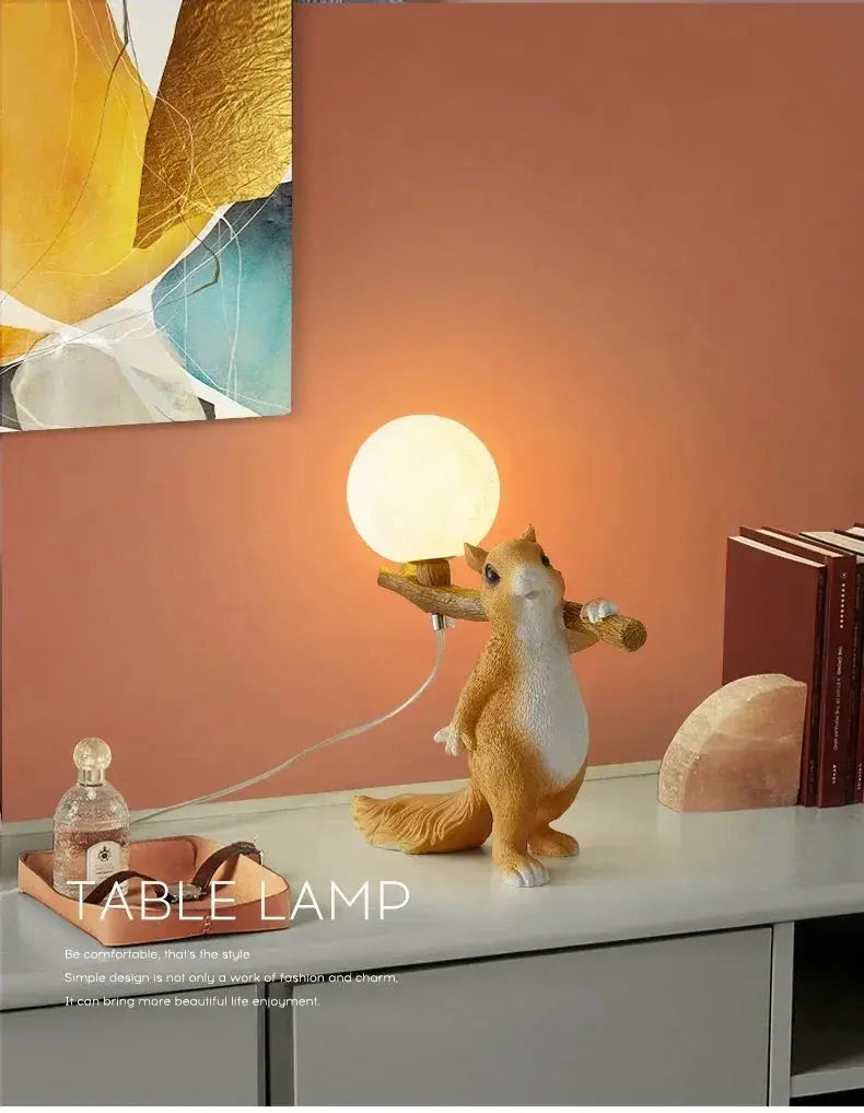 Bedside Lamp Table Lamp Children Desk Lamps Nordic Modern Creative for Living Room Bedroom Cute Decoration Squirrel Cartoon LED tableandwalllamps