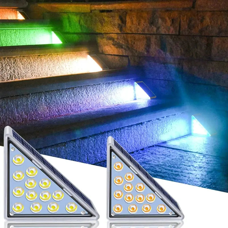 LED Outdoor Solar Light Step Lamp Lens Design Super Bright IP67 waterproof Anti-theft Stair Light Decor Lighting For Garden Deck tableandwalllamps