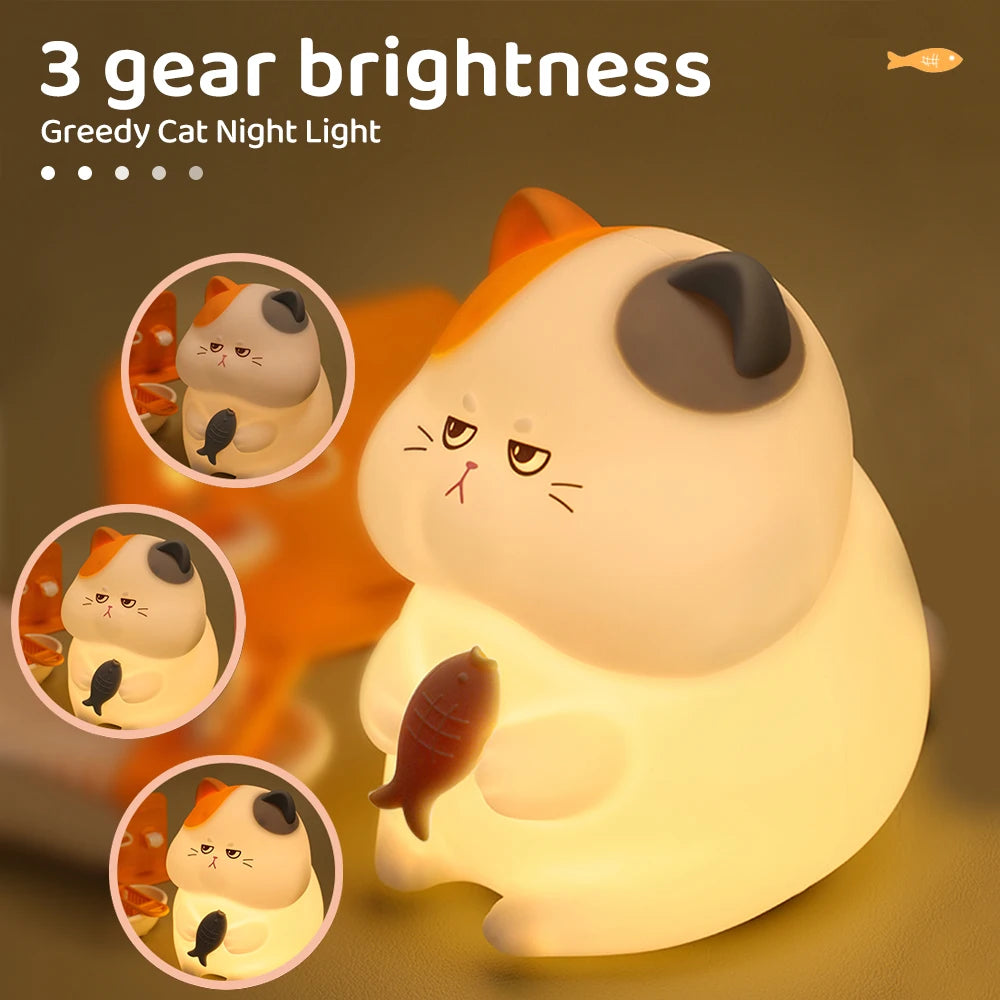 Silicone Cat Dog Night Light USB Rechargeable Nursery Sleeping Lamp Kawaii Bear Cordless Night Lights For Kids Room Decor tableandwalllamps