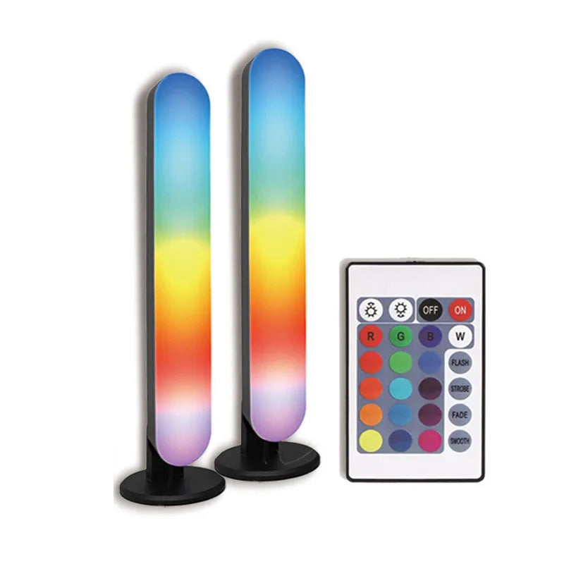 2pcs LED Night Light RGB Ambient Lights with Remote Control For Gaming TV Room Bedroom Decoration Bar Music Rhythm Symphony Lamp tableandwalllamps