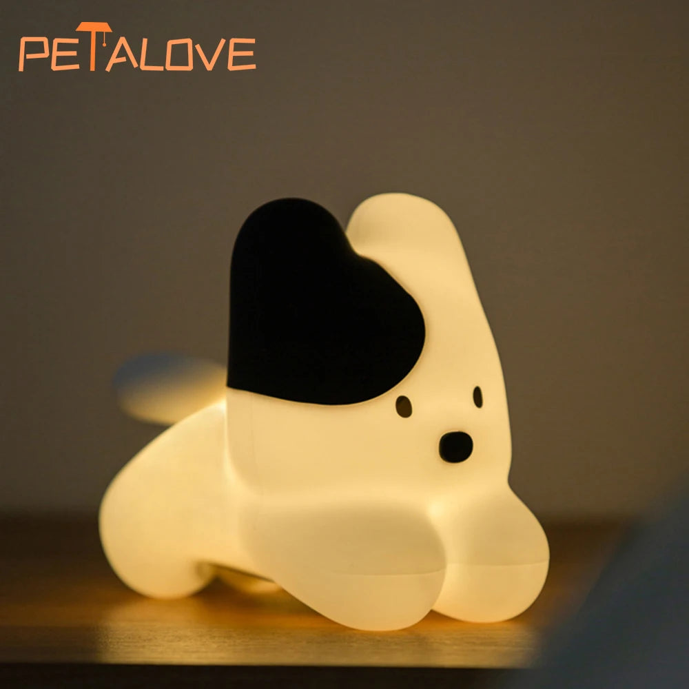 Silicone Cat Dog Night Light USB Rechargeable Nursery Sleeping Lamp Kawaii Cat Animal Night Lights for Kids Bedside Decoration tableandwalllamps