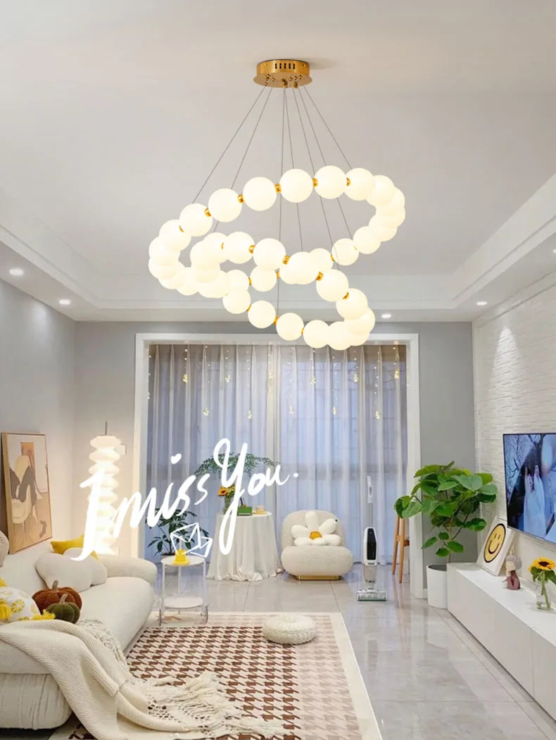 Nordic Ring LED Chandelier Dimmable Acrylic for Living Room Center Table Bedroom Hall Pendant Lamps Home Decor Lusters Fixture